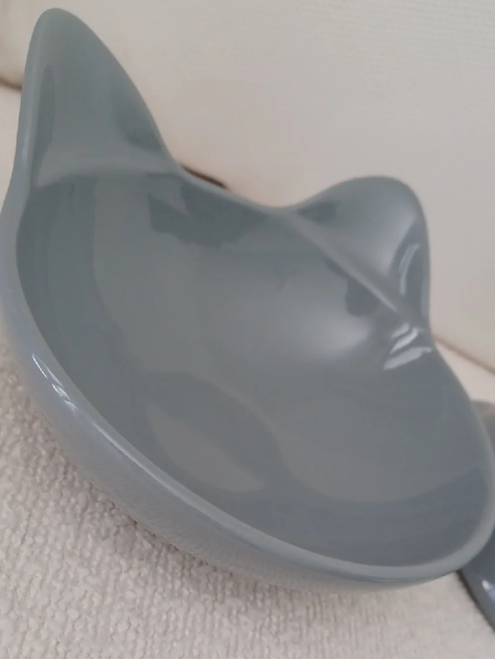PAIR of Cat Head Shaped Stoneware  Dishes / Bowls